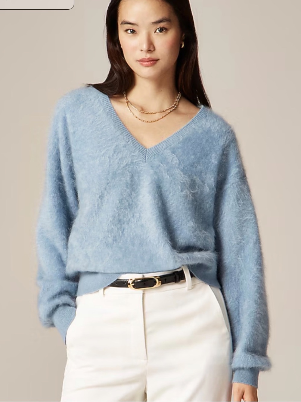 J Crew Brushed cashmere V-neck sweater